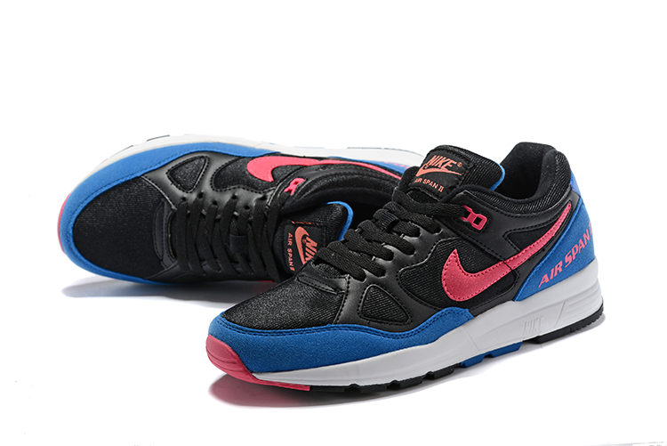Men Nike Air Span II Black Red Blue Shoes - Click Image to Close